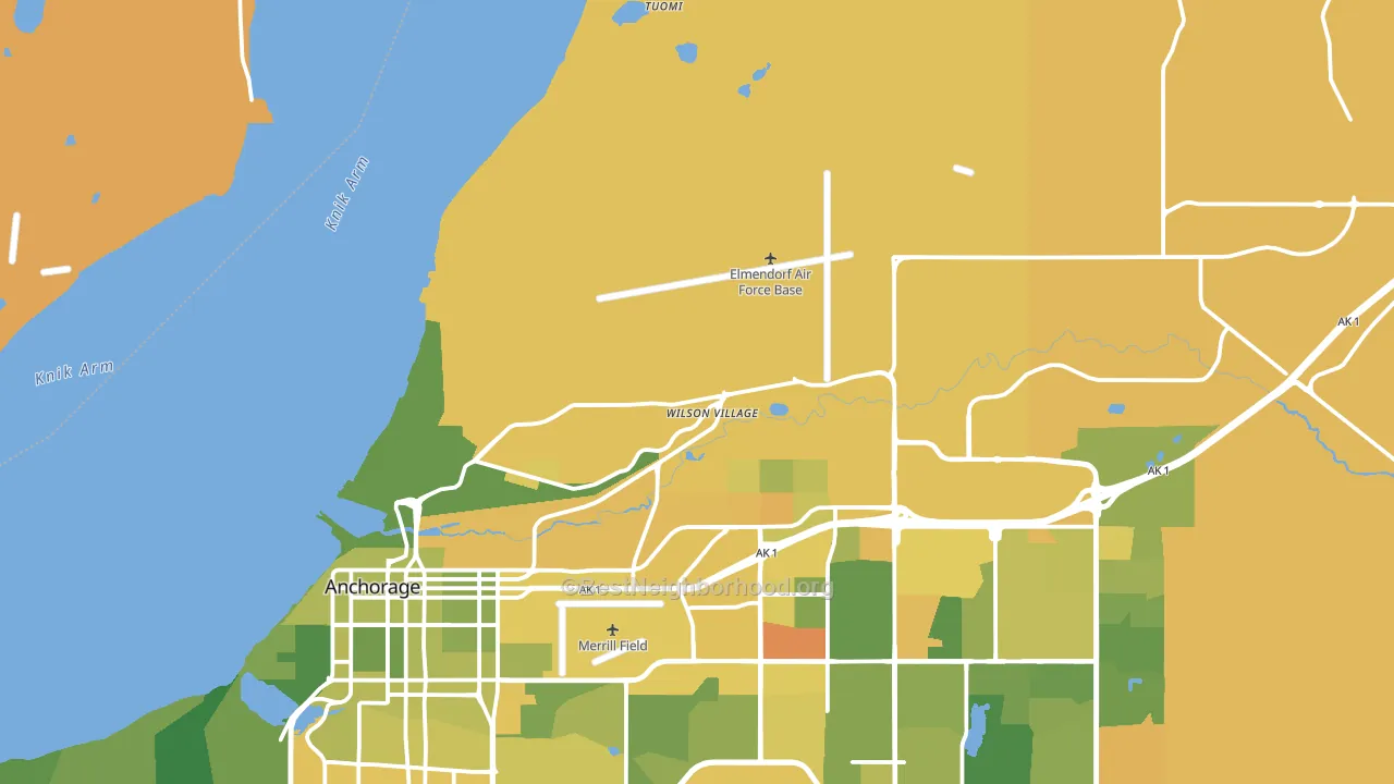 Elmendorf Afb, AK block-group voter-turnout map