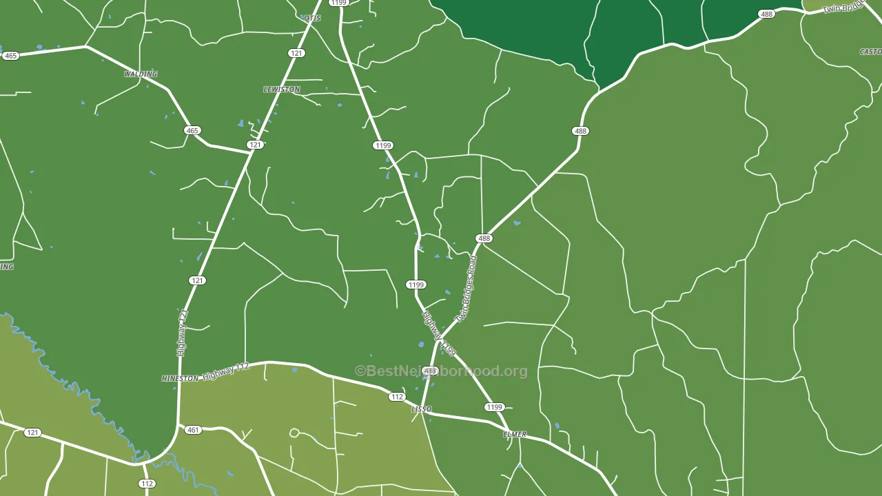 Elmer, LA block-group voter-turnout map