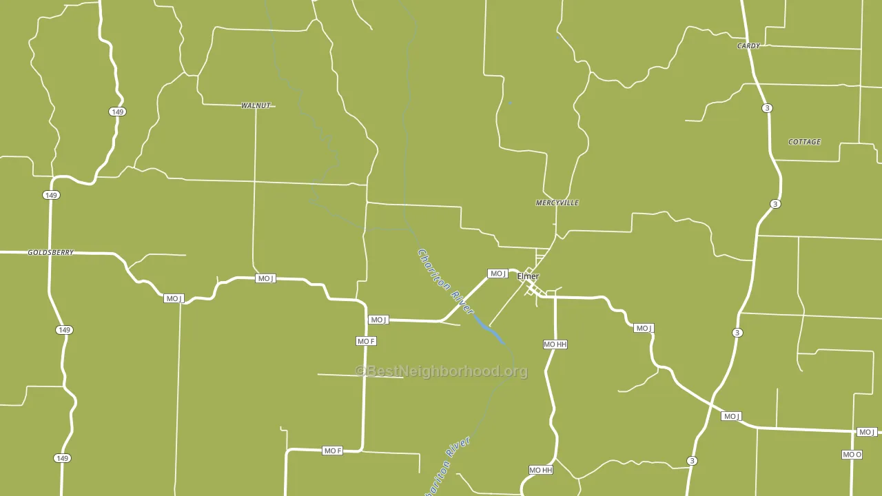 Elmer, MO block-group voter-turnout map