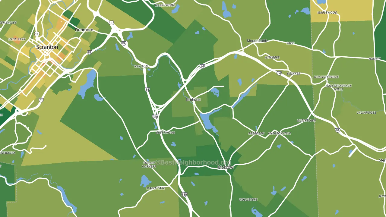 Elmhurst, PA block-group voter-turnout map