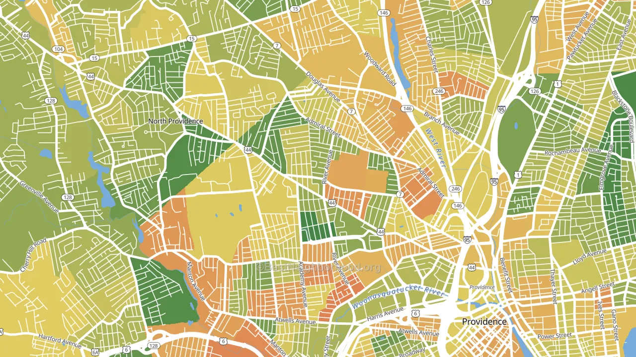Elmhurst, Providence, RI block-group voter-turnout map