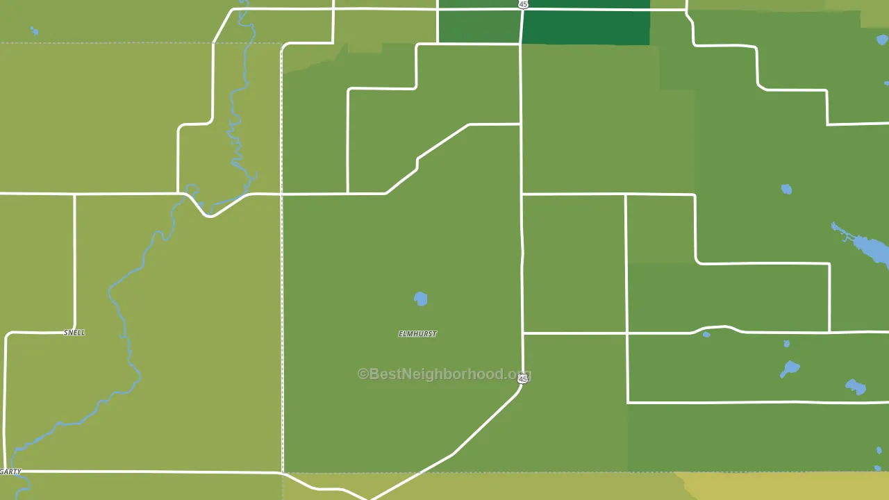 Elmhurst, WI block-group voter-turnout map
