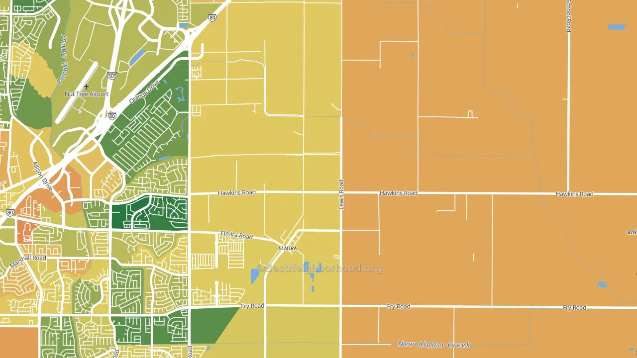 Elmira, CA block-group voter-turnout map