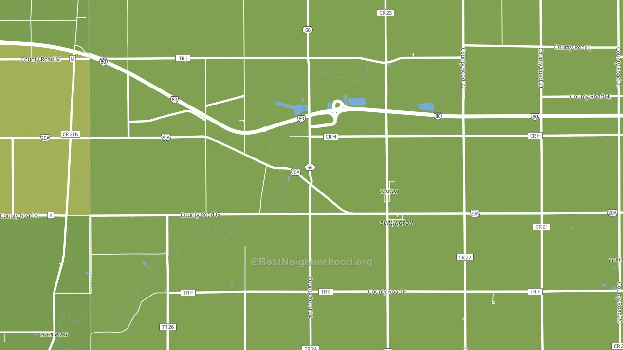 Elmira, OH block-group voter-turnout map