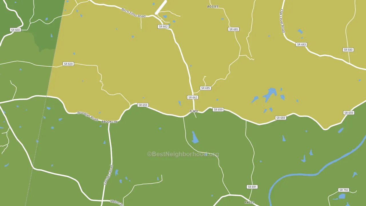 Elmo, VA block-group voter-turnout map