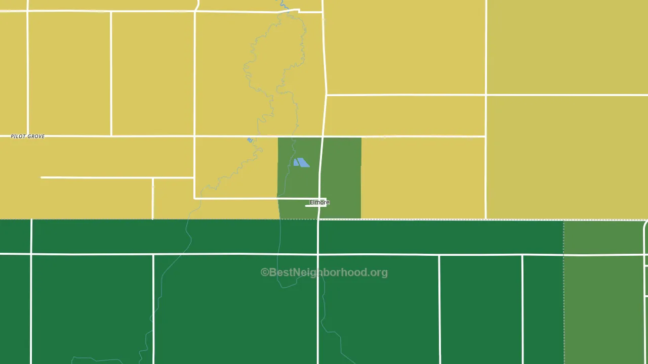 Elmore, MN block-group voter-turnout map