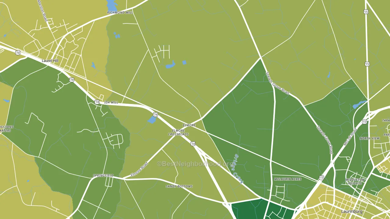 Elmore, NC block-group voter-turnout map