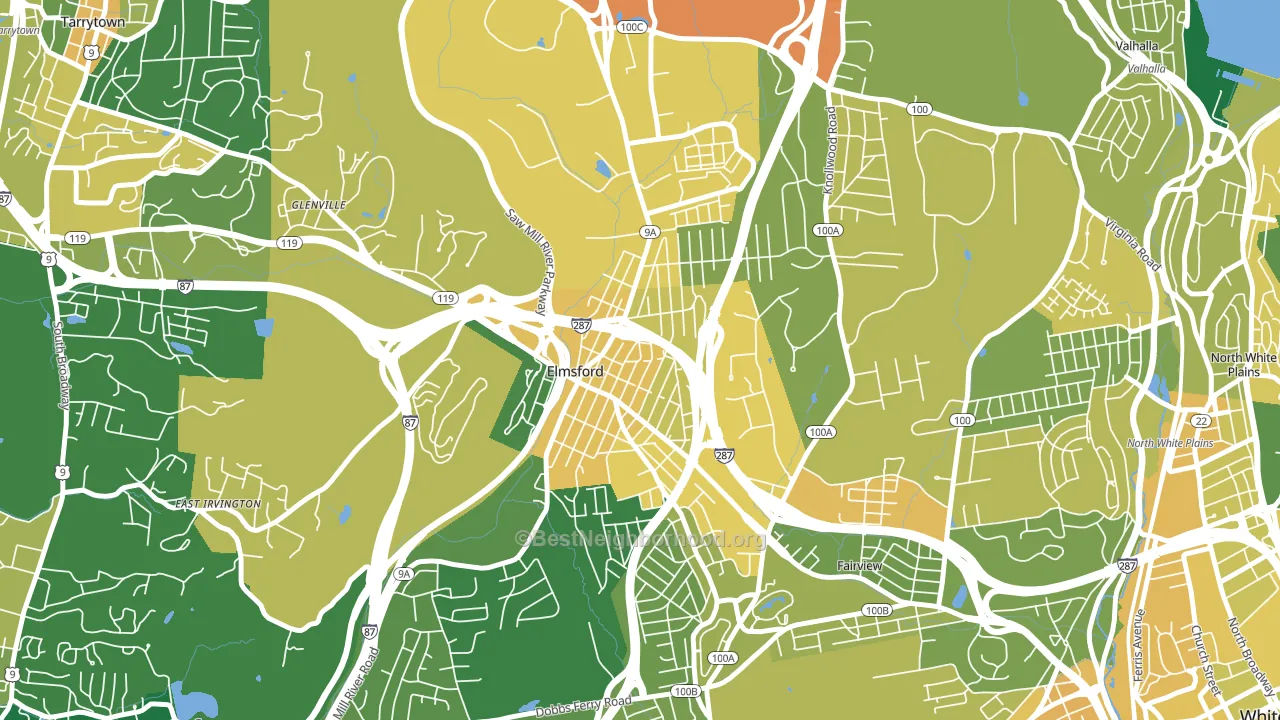Elmsford, NY block-group voter-turnout map