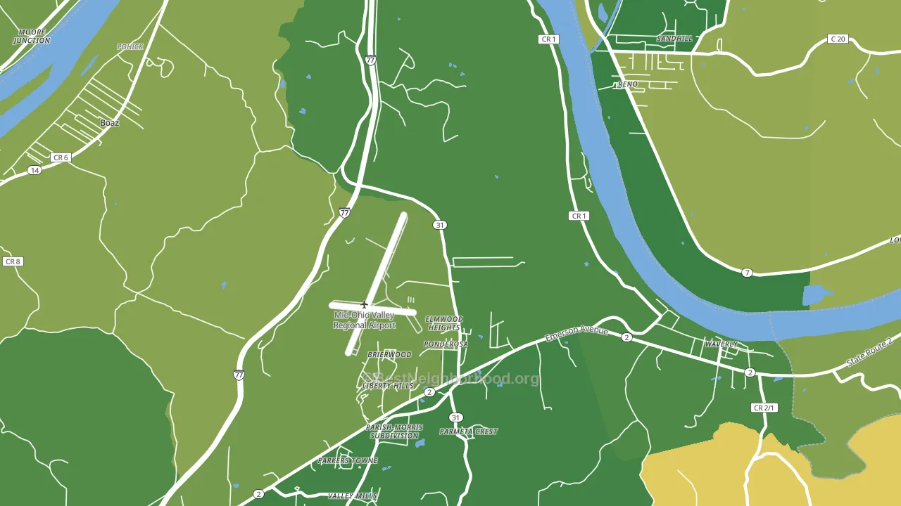 Elmwood Heights, WV block-group voter-turnout map