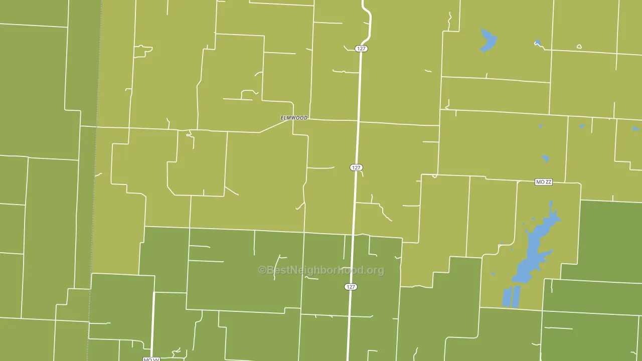 Elmwood, MO block-group voter-turnout map