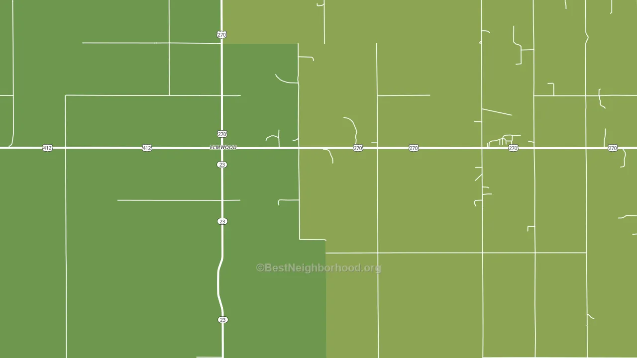 Elmwood, OK block-group voter-turnout map