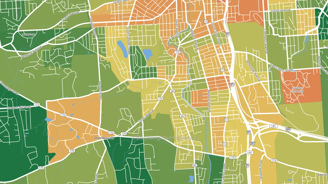 Elmwood, Syracuse, NY block-group voter-turnout map