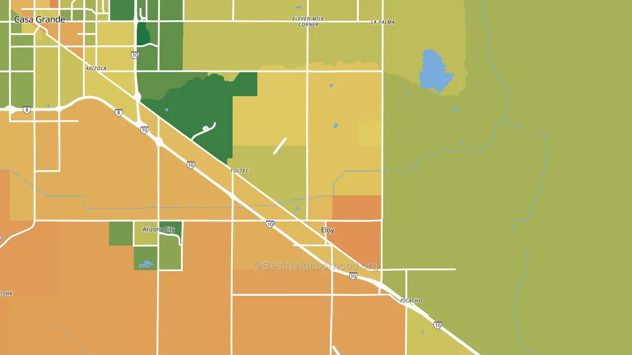 Eloy, AZ block-group voter-turnout map