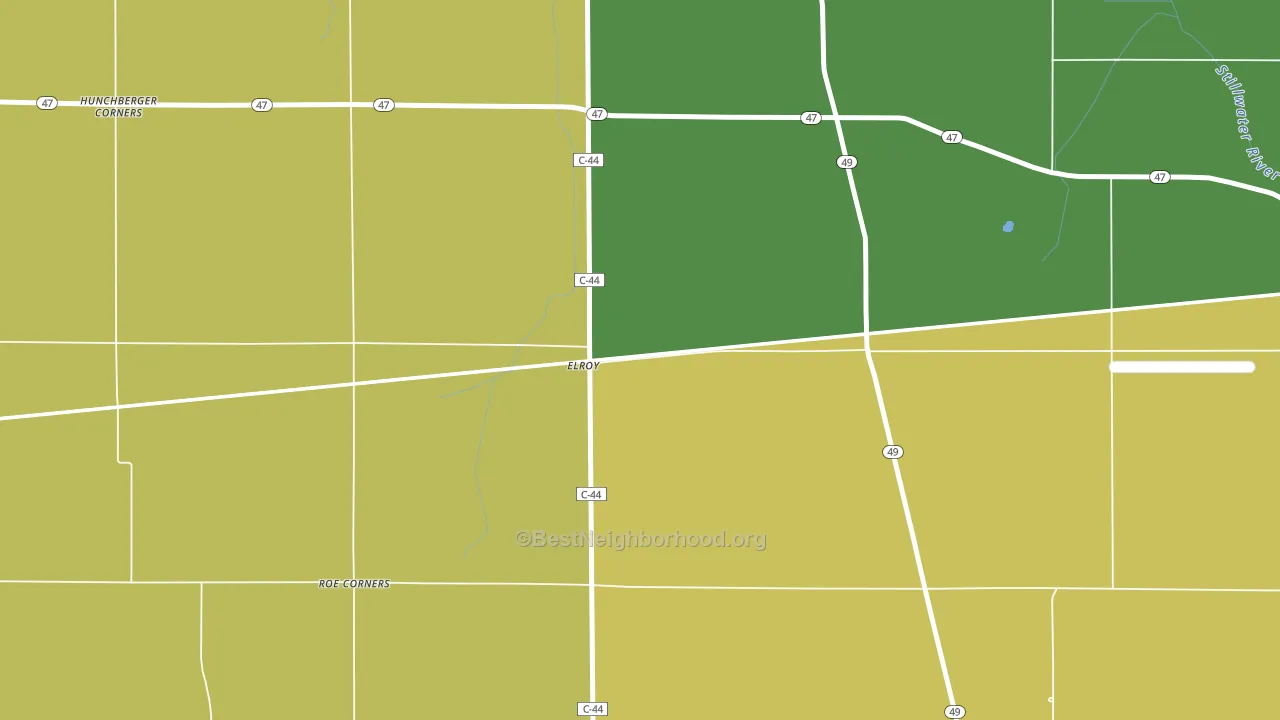 Elroy, OH block-group voter-turnout map