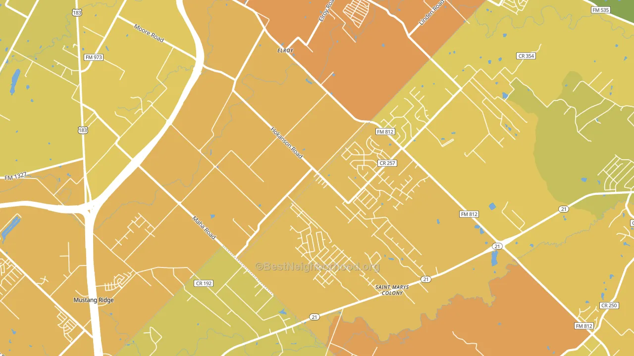 Elroy, TX block-group voter-turnout map