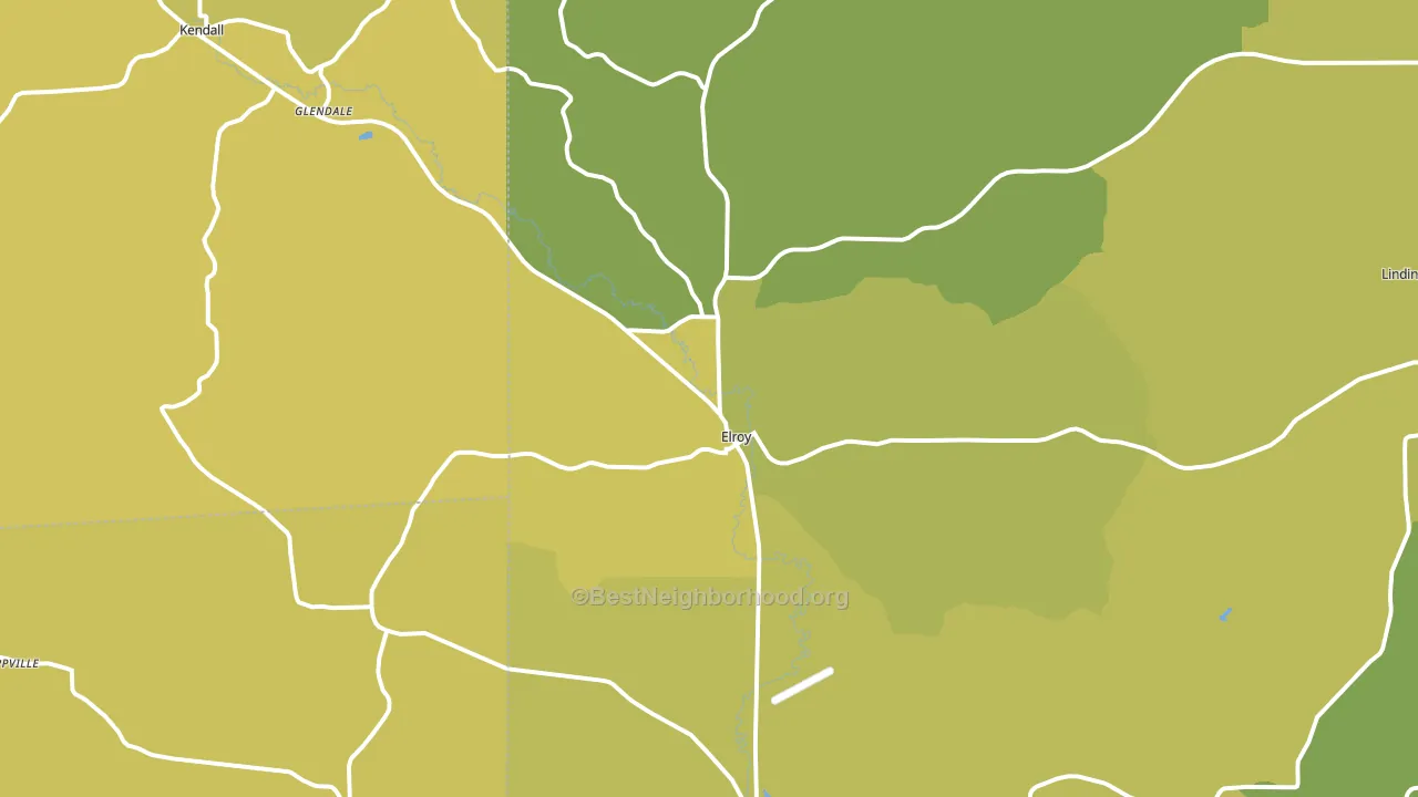 Elroy, WI block-group voter-turnout map