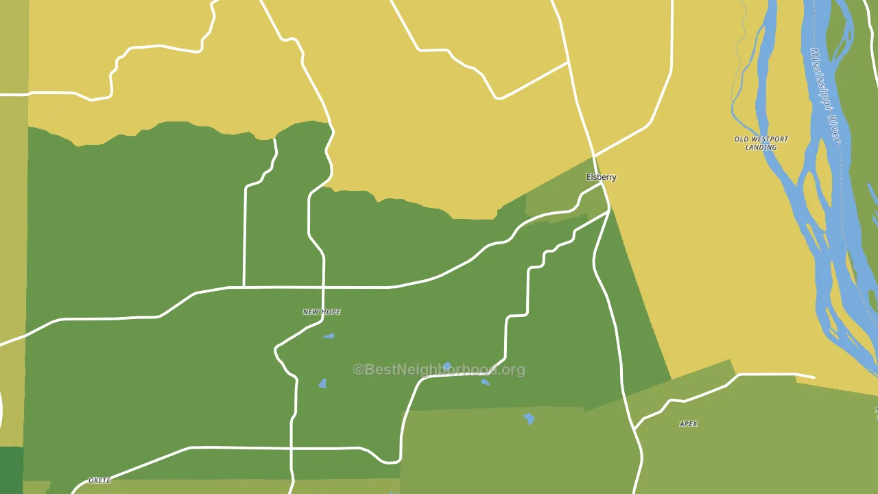 Elsberry, MO block-group voter-turnout map