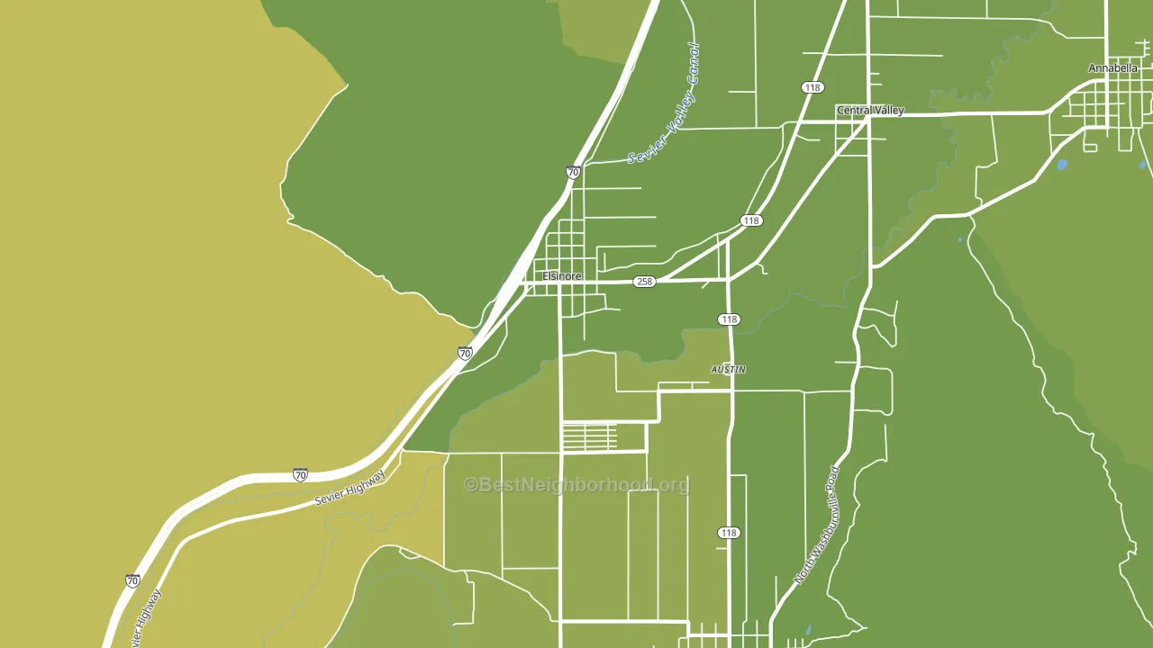 Elsinore, UT block-group voter-turnout map