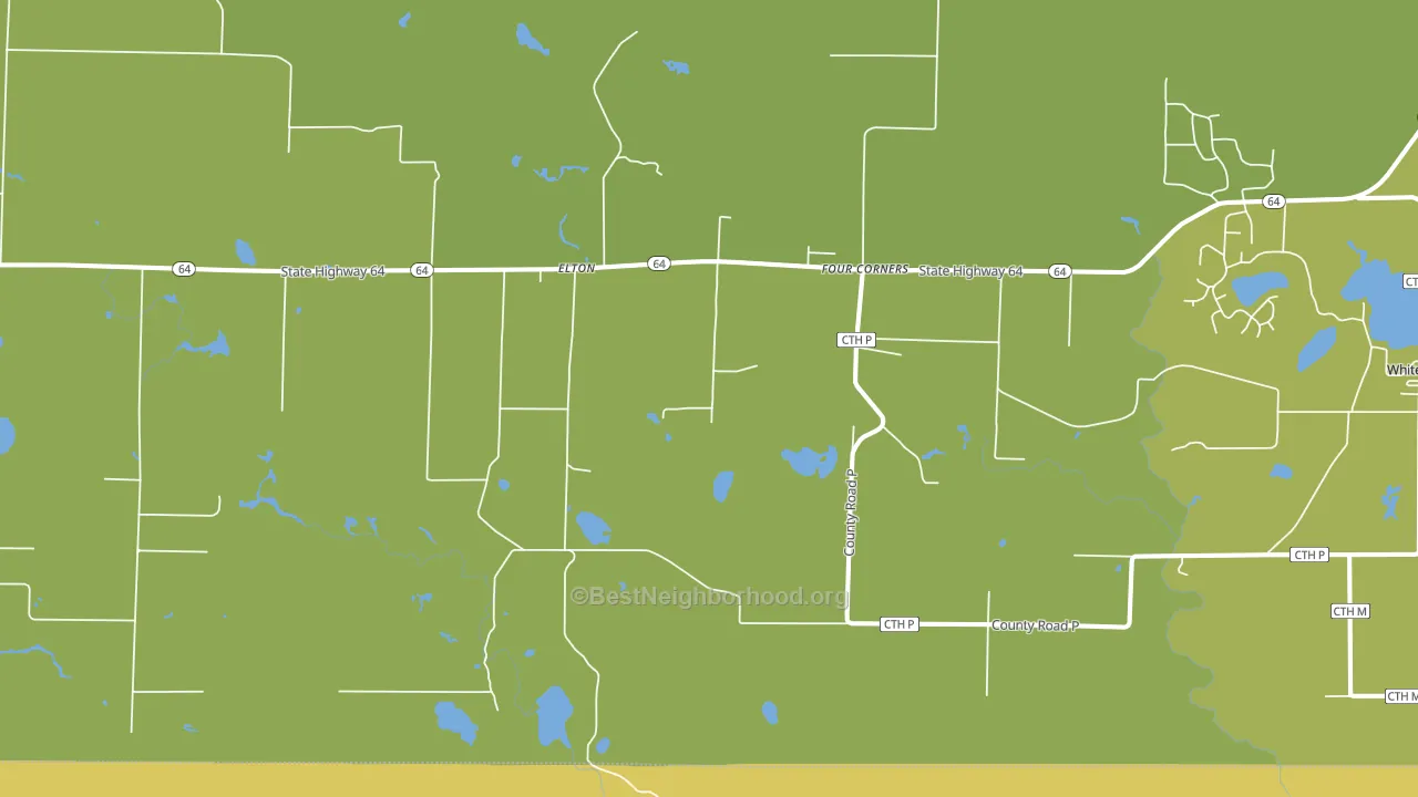 Elton, WI block-group voter-turnout map