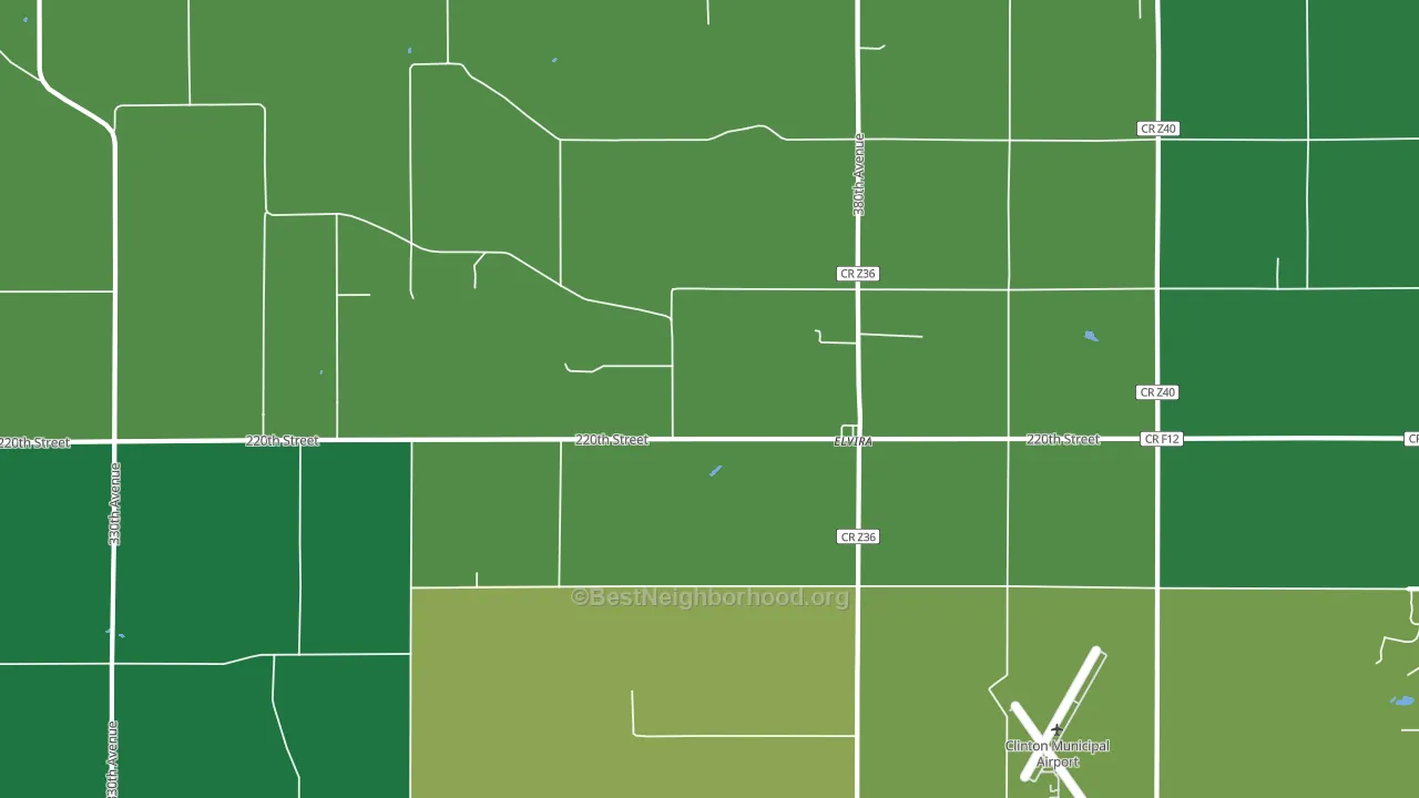 Elvira, IA block-group voter-turnout map
