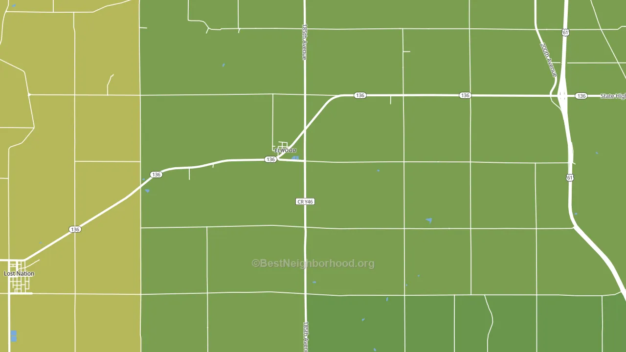 Elwood, IA block-group voter-turnout map