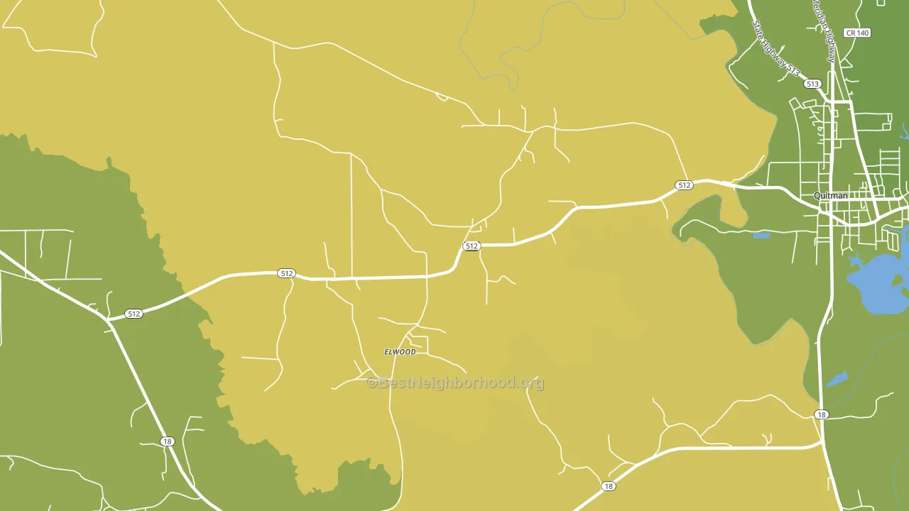 Elwood, MS block-group voter-turnout map