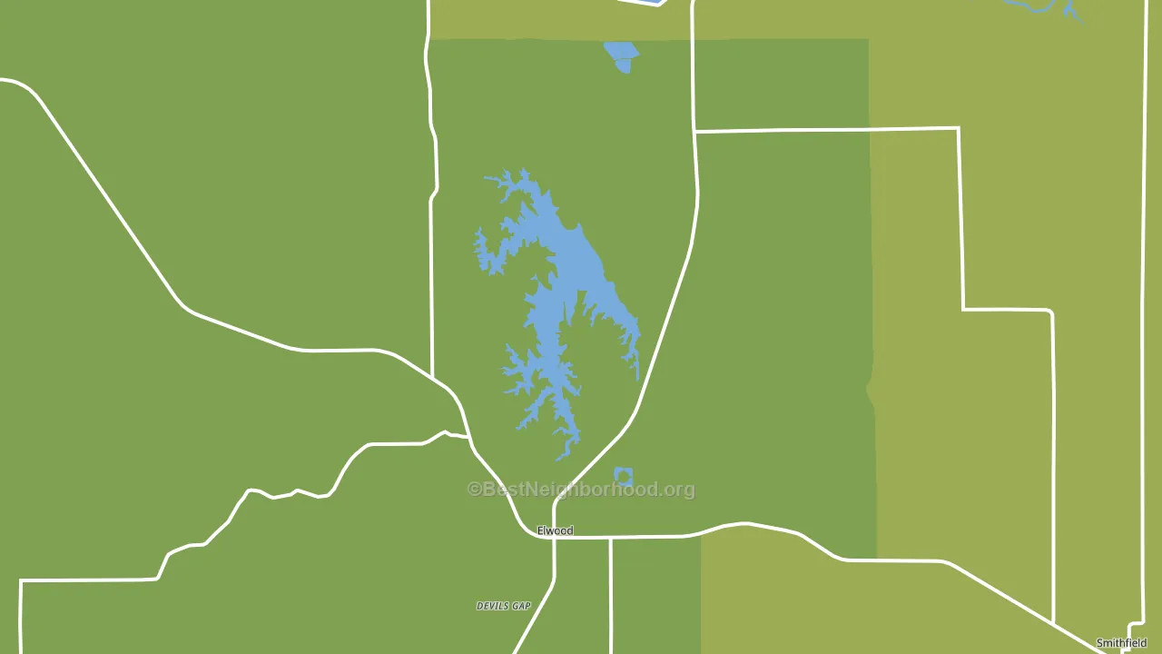 Elwood, NE block-group voter-turnout map
