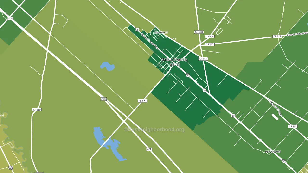 Elwood, NJ block-group voter-turnout map