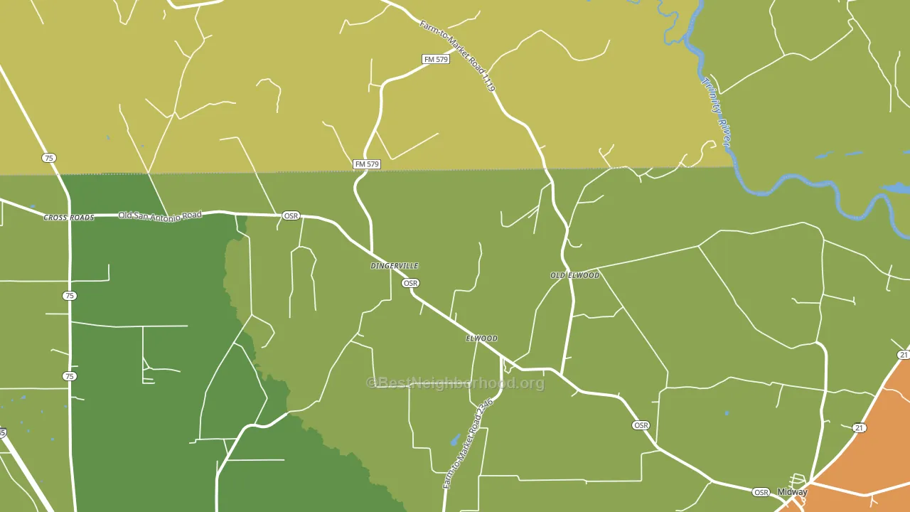 Elwood, TX block-group voter-turnout map