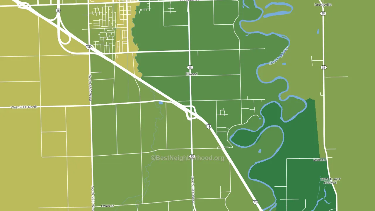 Elwood, UT block-group voter-turnout map