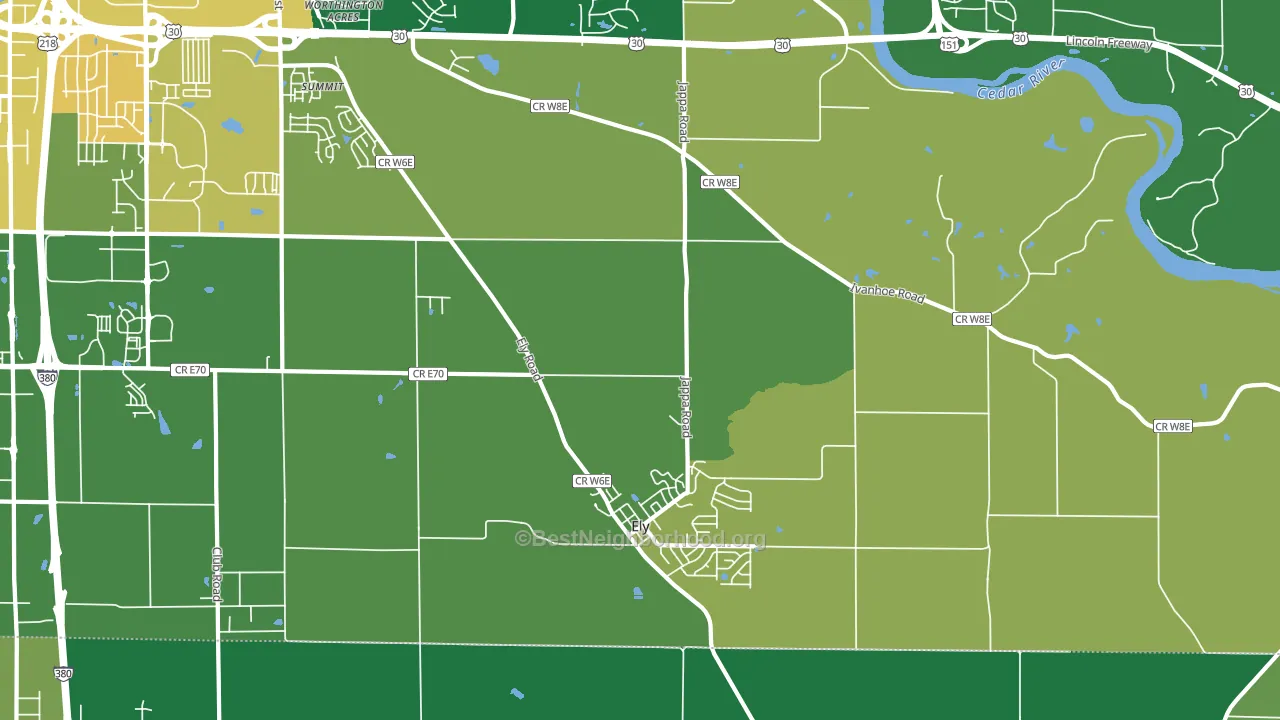 Ely, IA block-group voter-turnout map