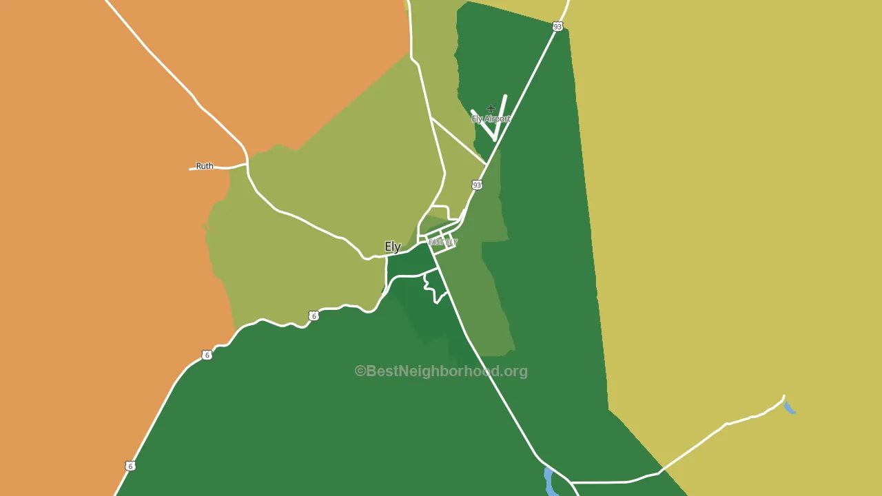 Ely, NV block-group voter-turnout map