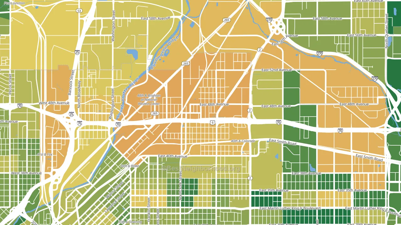 Elyria Swansea, Denver, CO block-group voter-turnout map
