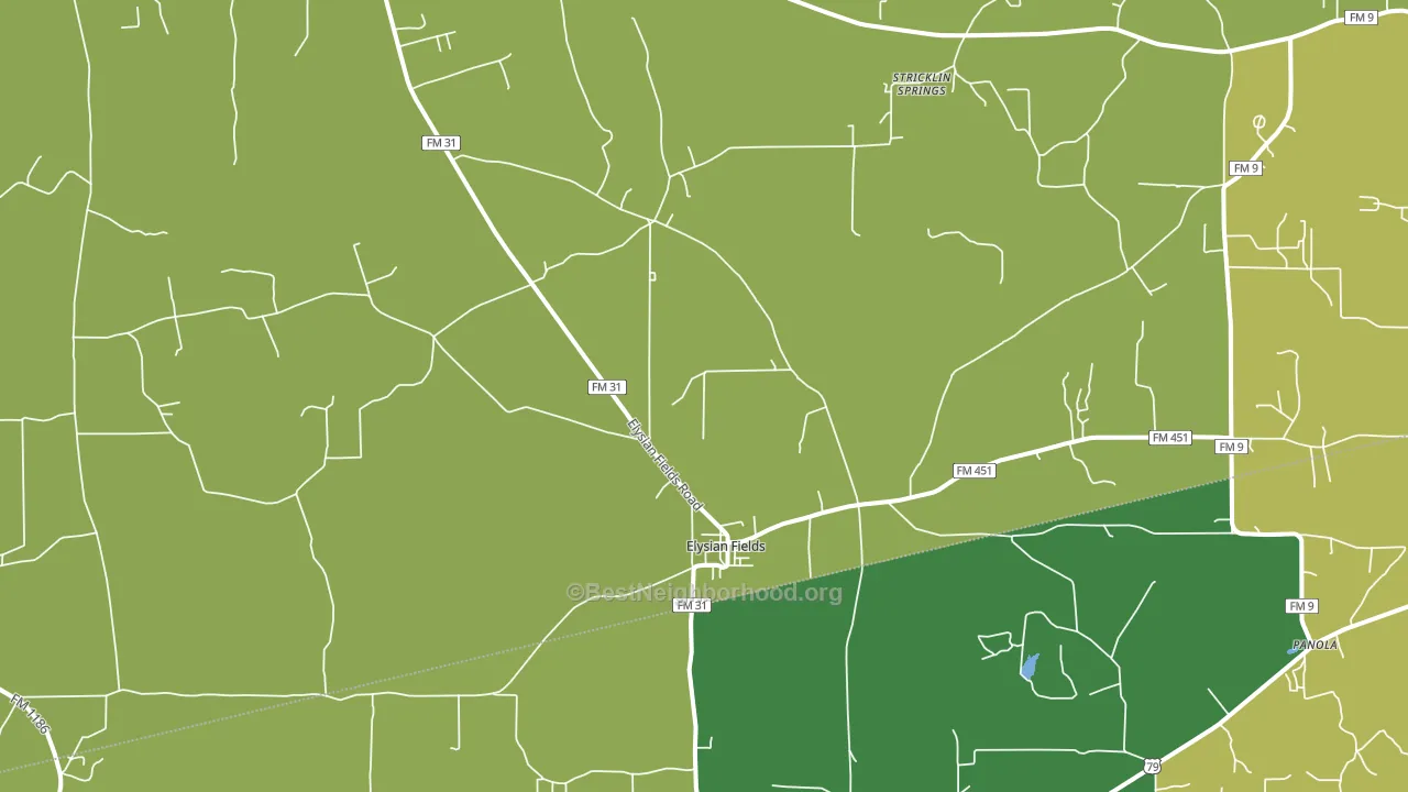 Elysian Fields, TX block-group voter-turnout map