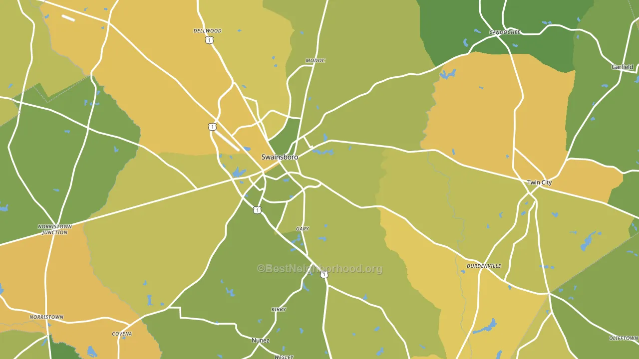 Emanuel County, GA block-group voter-turnout map