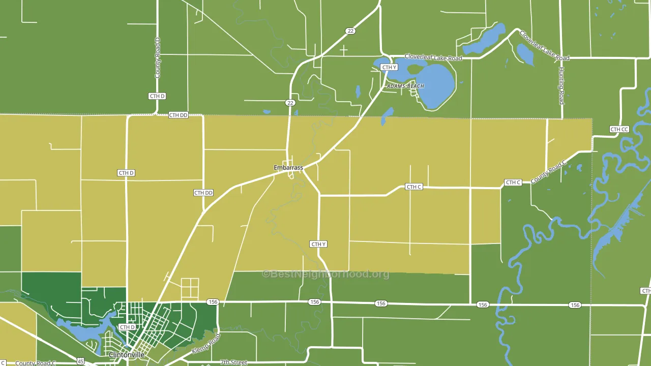 Embarrass, WI block-group voter-turnout map