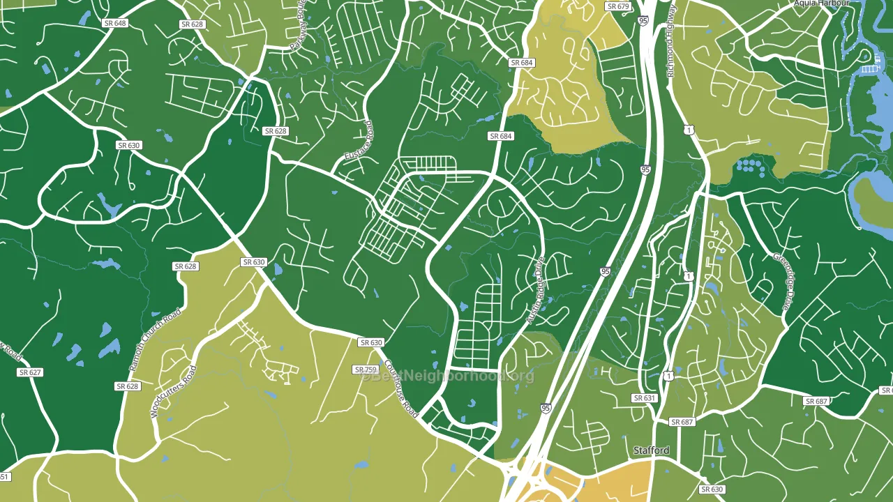 Embrey Mill, Stafford, VA block-group voter-turnout map