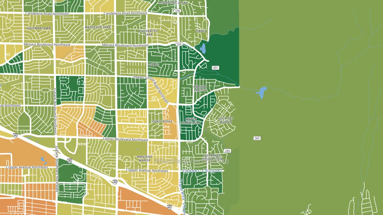 Embudo Canyon, Albuquerque, NM block-group voter-turnout map
