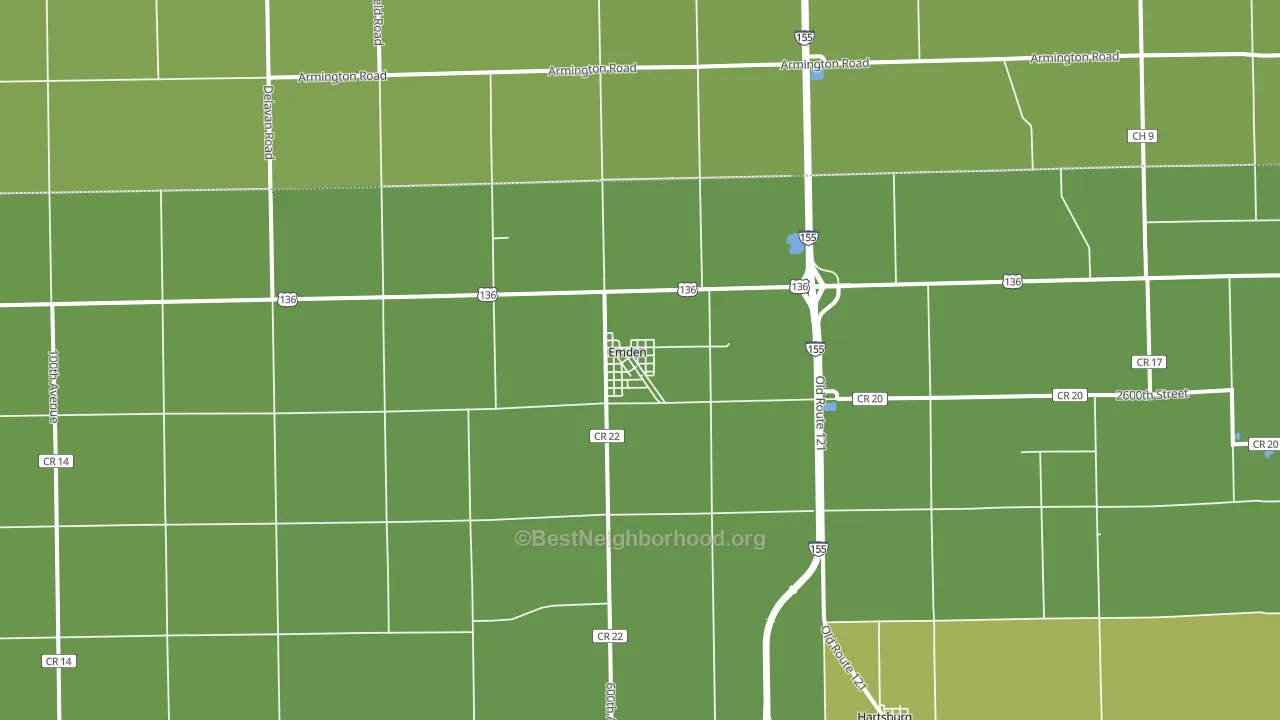 Emden, IL block-group voter-turnout map