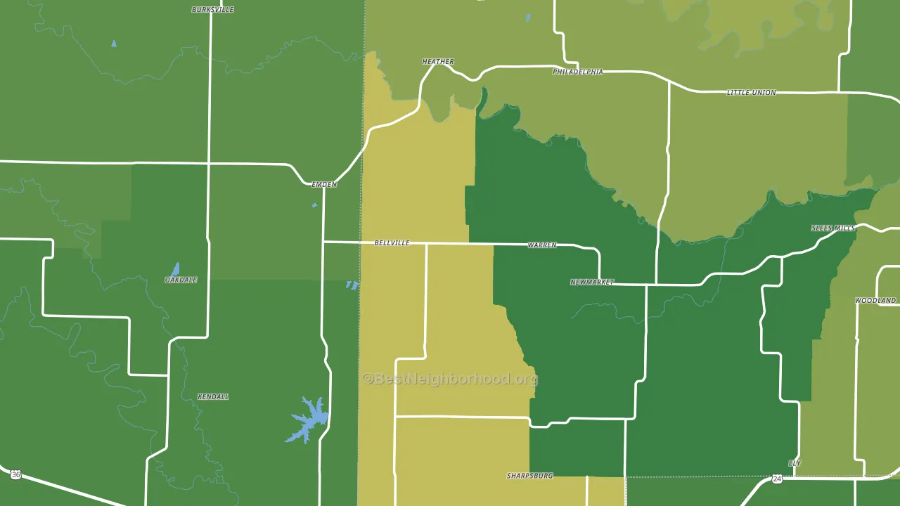 Emden, MO block-group voter-turnout map