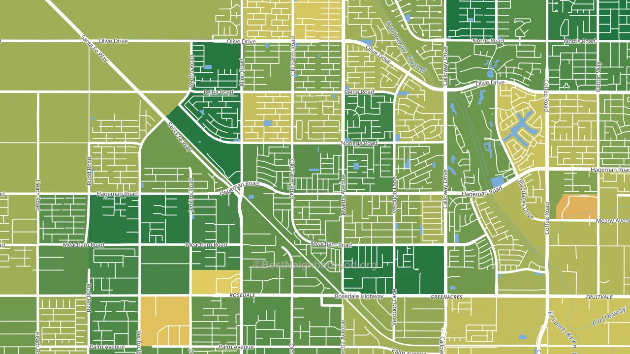 Emerald Estates, Bakersfield, CA block-group voter-turnout map