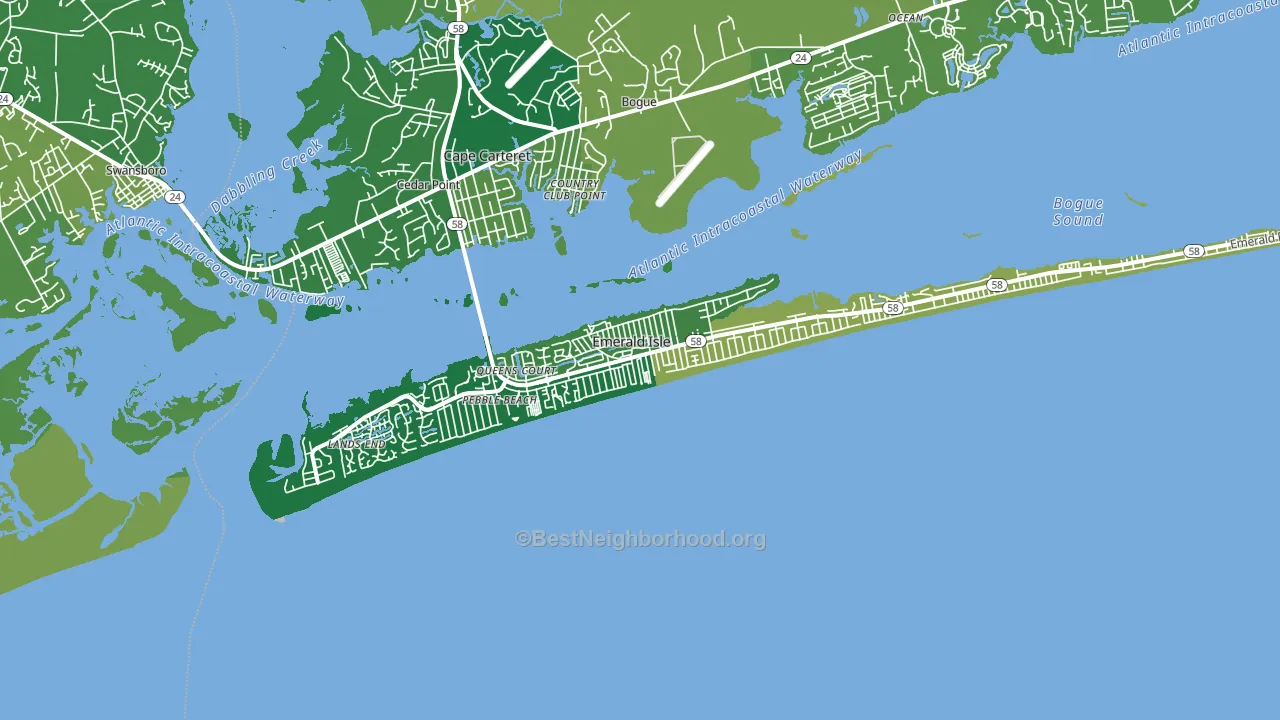 Emerald Isle, NC block-group voter-turnout map
