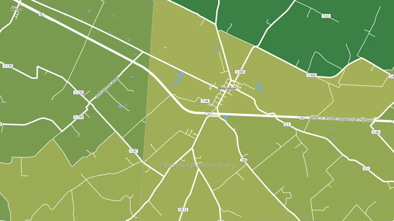 Emerald, OH block-group voter-turnout map