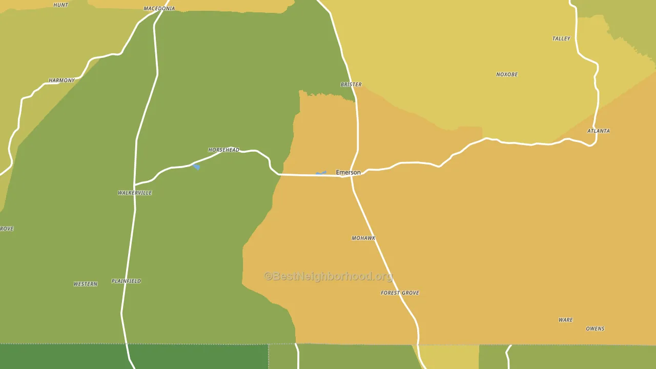 Emerson, AR block-group voter-turnout map
