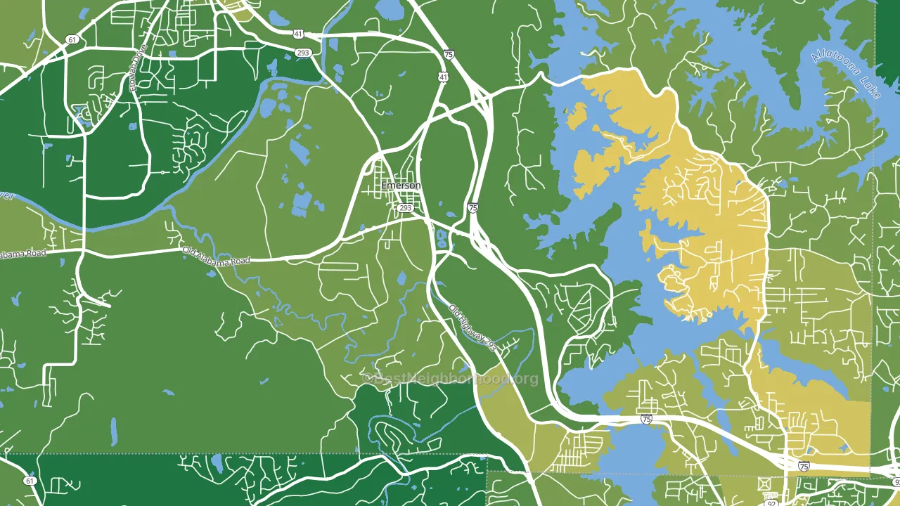 Emerson, GA block-group voter-turnout map