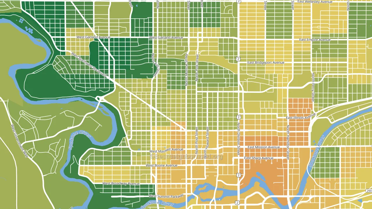 Emerson Garfield, Spokane, WA block-group voter-turnout map