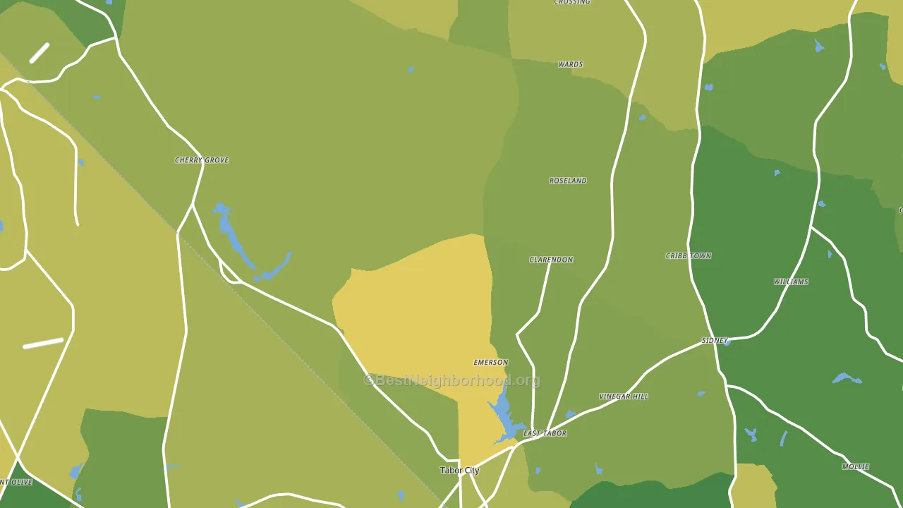 Emerson, NC block-group voter-turnout map