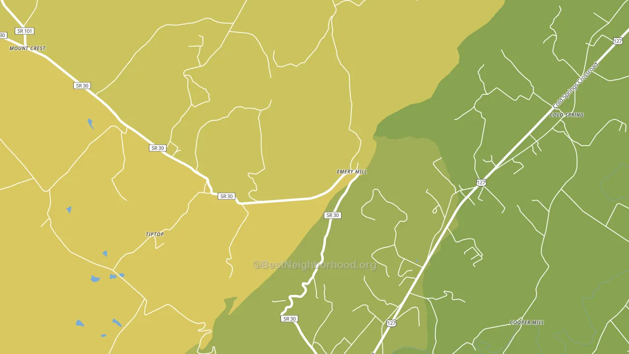 Emery Mill, TN block-group voter-turnout map