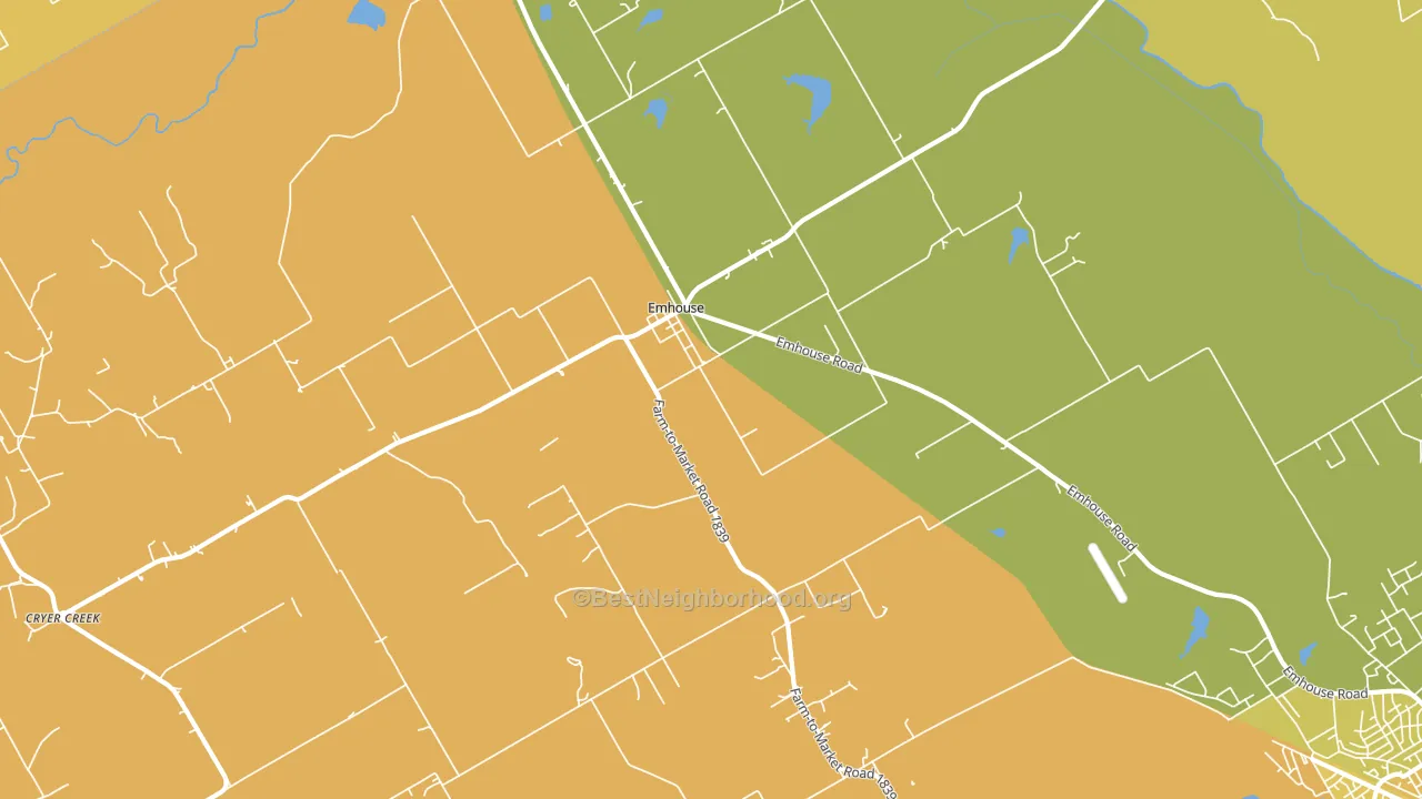 Emhouse, TX block-group voter-turnout map