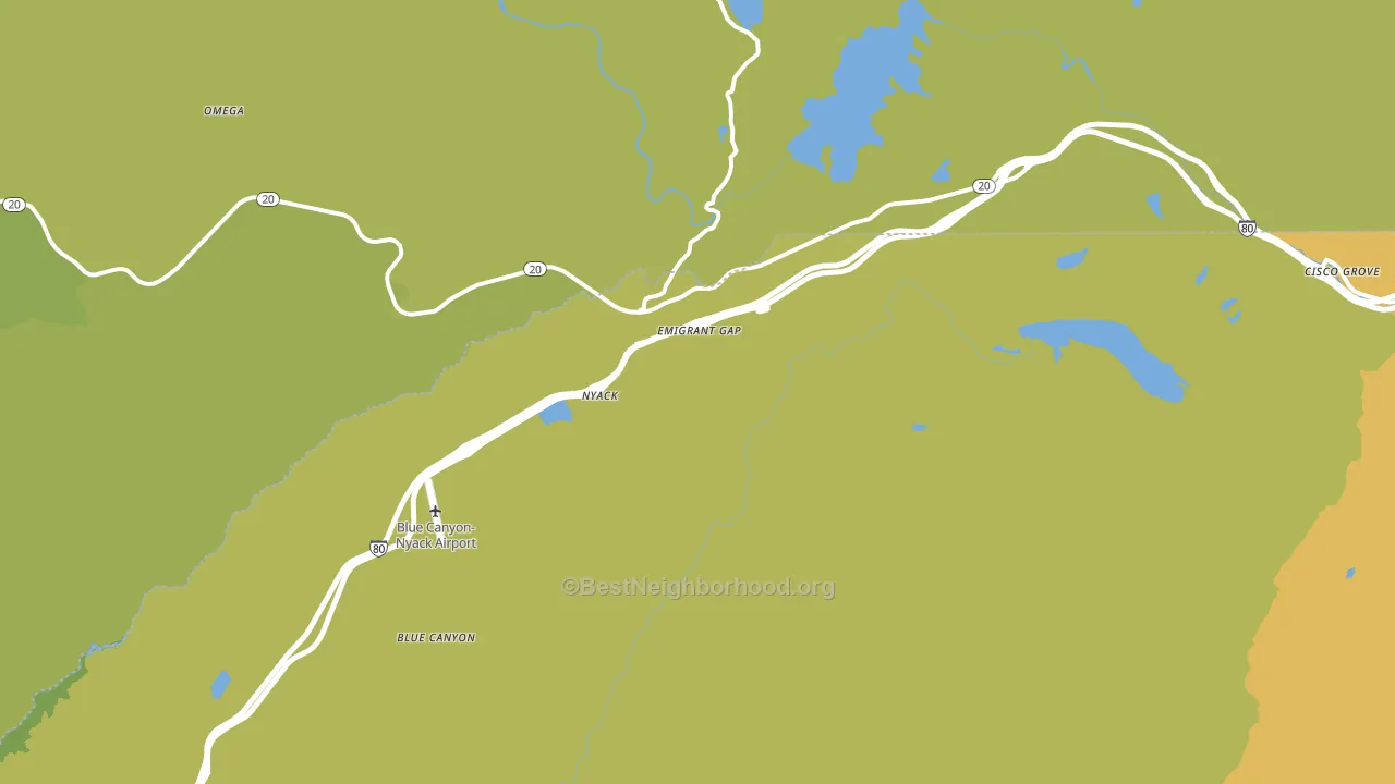 Emigrant Gap, CA block-group voter-turnout map